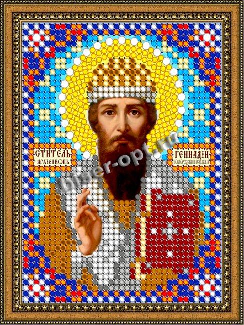 «Светлица» рисунок на ткани для вышивания бисером 791ЛМ «Св. Геннадий» 7,5*10см (1шт) цвет:791ЛМ