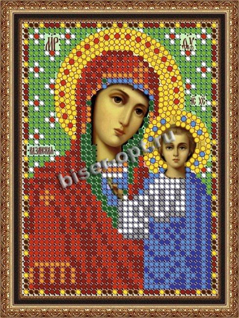 «Светлица» рисунок на ткани для вышивания бисером 319ЛМ «Прсв. Бца Казанская» 7,5*10см (1шт) цвет:319ЛМ