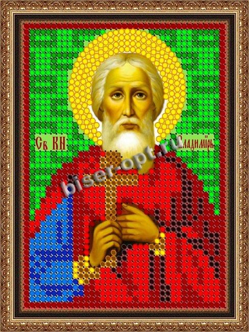«Светлица» рисунок на ткани для вышивания бисером 750ЛМ «Св. Владимир» 7,5*10см (1шт) цвет:750ЛМ