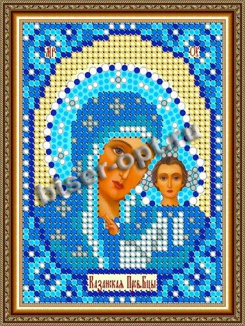 «Светлица» рисунок на ткани для вышивания бисером 320ЛМ «Прсв. Бца Казанская» 7,5*10см (1шт) цвет:320ЛМ