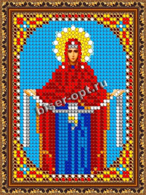«Светлица» рисунок на ткани для вышивания бисером 354ЛМ «Прсв. Богородица Покрова» 7,5*10см (1шт) цвет:354ЛМ