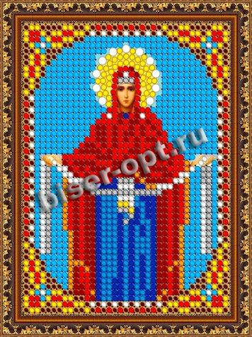 «Светлица» рисунок на ткани для вышивания бисером 354ЛМ «Прсв. Богородица Покрова» 7,5*10см (1шт) цвет:354ЛМ