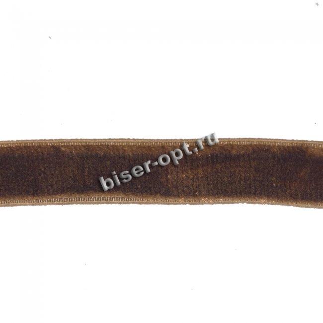 Лента велюровая BG - 5863 эластичная 9мм (10м) цвет:022-св.коричневый