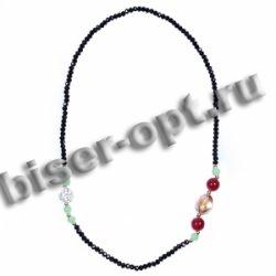 Бусы FS5898 граненые на резинке (1шт) цвет:цветной