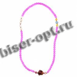 Браслет №5907 на резинке из натуральных камней (1шт) цвет:цветной