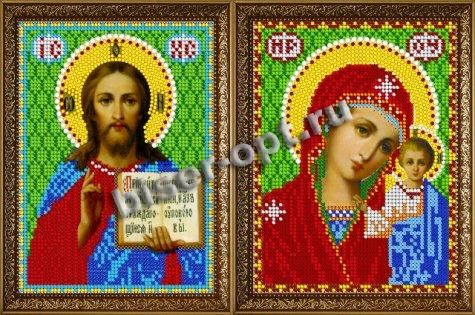«Светлица» набор для вышивания бисером ВП319М,316М «Венчальная пара. Бца Казанская и Господь Вседержитель» бисер Чехия 12*16см (2шт) цвет:ВП319М,316М