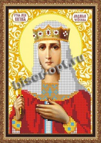 ВЛ-702М «Св. Мца Людмила» 11*16см схема на атласе для вышивания бисером «Вышивочка» (1шт) цвет:ВЛ-702М