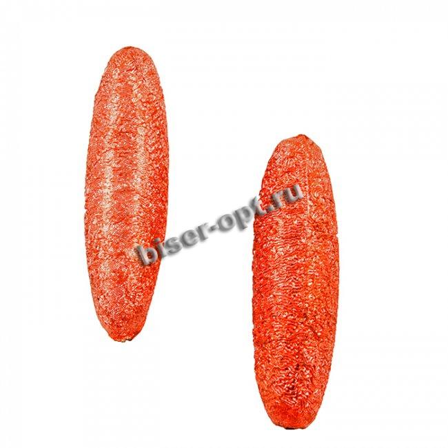 Бусины пластик SZ079 фольга "рис" 3*1см (10шт) цвет:A09-красный