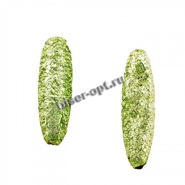 Бусины пластик SZ079 фольга "рис" 3*1см (10шт) цвет:A09-красный