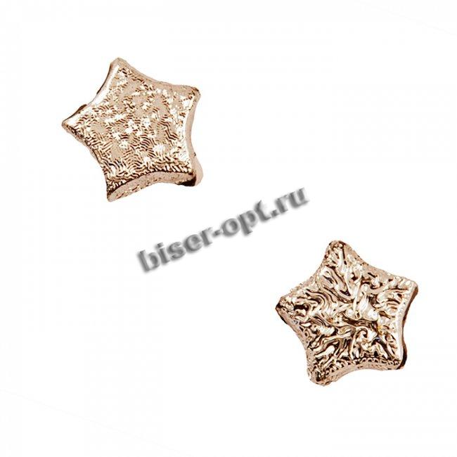 Бусины пластик SZ037 фольга "звездочка" 6мм (500гр) цвет:A01-серебро