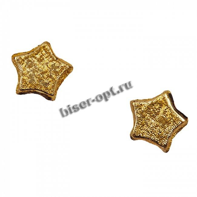 Бусины пластик SZ037 фольга "звездочка" 6мм (500гр) цвет:A01-серебро