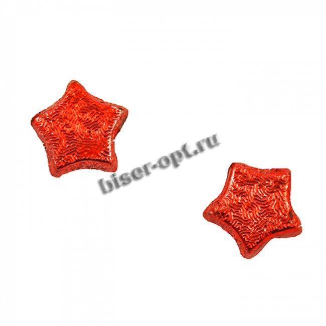 Бусины пластик SZ037 фольга "звездочка" 6мм (500гр) цвет:A01-серебро