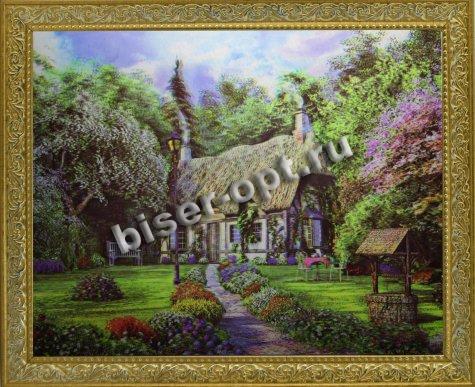Картина 5D «Домик в лесу» 38*28см (1шт) цвет:12563
