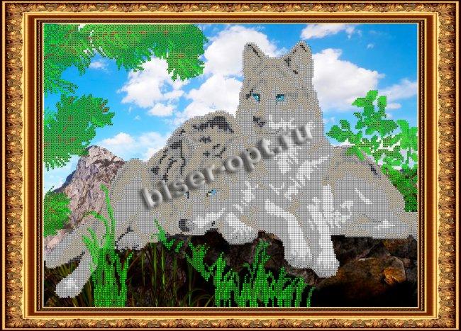 «Светлица» рисунок на ткани для вышивания бисером К-032 «Волки» 44,9*32,4см (1шт) цвет:К-032