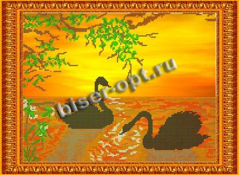 «Светлица» рисунок на ткани для вышивания бисером К-043 «Закат» 36*26,5см (1шт) цвет:К-043