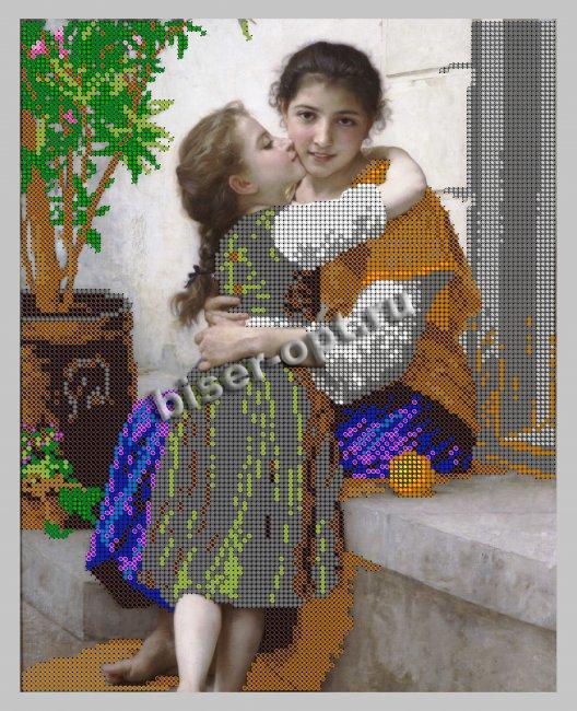 ВЛ-055 «Две сестры» 24*30см схема на атласе для вышивания бисером «Вышивочка» (1шт) цвет:ВЛ-055
