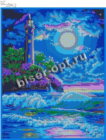 ВЛ-061П «Ночной маяк» 30*38см схема на атласе для вышивания бисером «Вышивочка» (1шт) цвет:ВЛ-061П