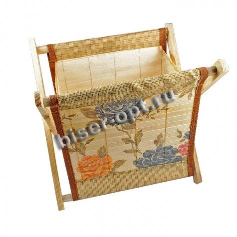Корзина - бамбук для рукоделия № 4971 24*32*32 см (1шт) цвет:цветной