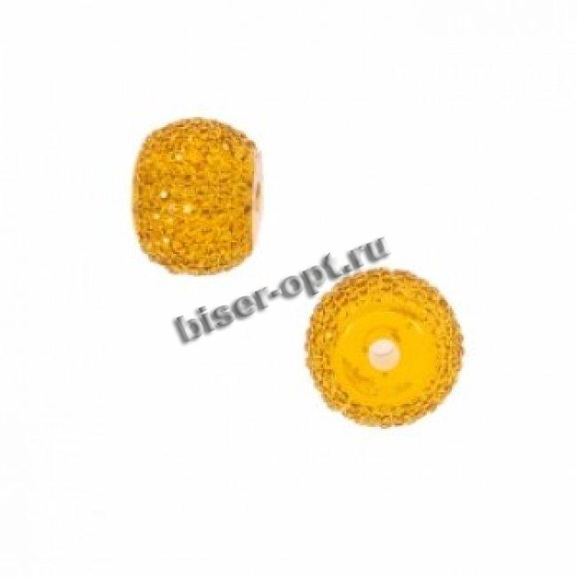 Бусина пластик фактурная FS5119 10*8мм отверстие d2мм (10шт) цвет:036-желтый