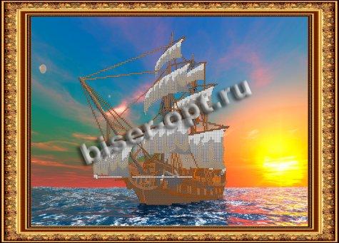 «Светлица» набор для вышивания бисером №035 «Корабль» бисер Китай 44,8*32,3см (1шт) цвет:035