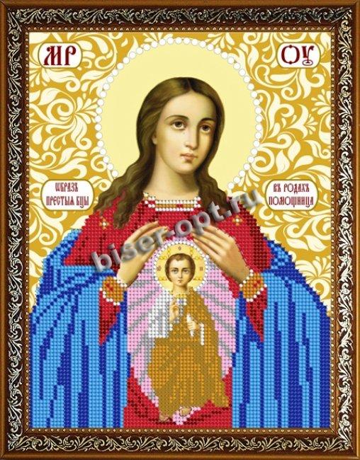 ВЛИ-366 "Прсв. Бца Помошница в родах" 18*23см набор для вышивания чешским бисером "Вышивочка" (1шт) цвет:ВЛИ-366