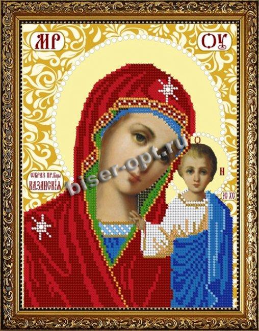 ВЛИ-319 "Прсв. Бца Казанская" 18*23см набор для вышивания чешским бисером "Вышивочка" (1шт) цвет:ВЛИ-319