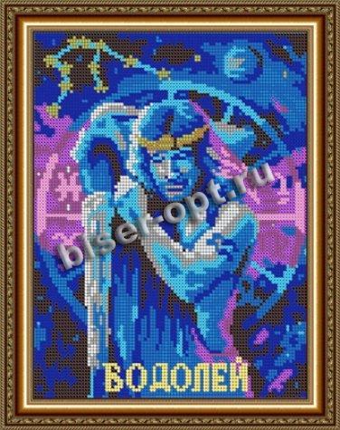 «Диамант» схема на атласе с клеевым покрытием для алмазной вышивки ДК-480П «Водолей» 24*30,5см (1шт) цвет:ДК-480