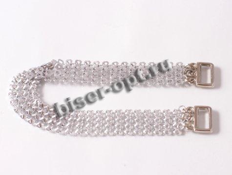 Нашивка декоративная CK883 1,5*23,5см (5шт) цвет:никель