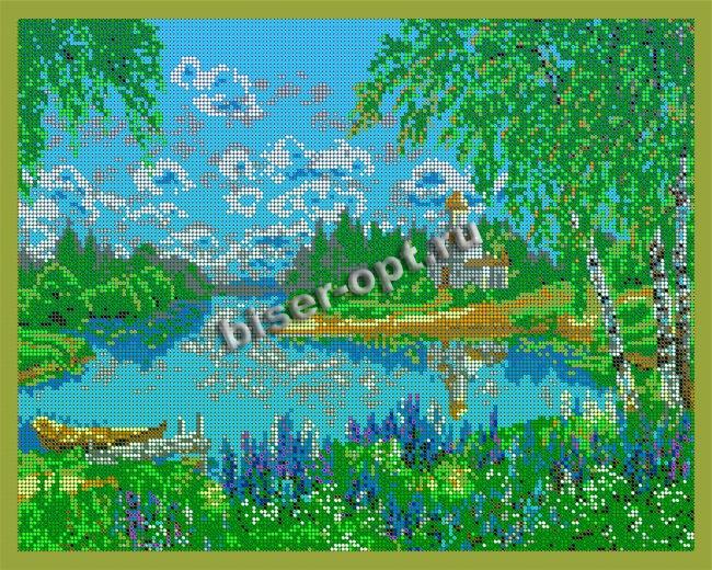 ВЛ-062П "Берег реки" 38*30см набор для вышивания чешским бисером "Вышивочка" (1шт) цвет:ВЛ-062П