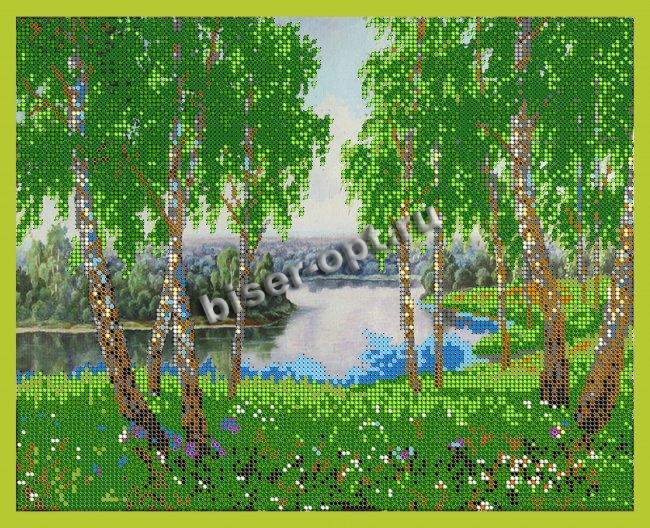ВЛ-078 "Березы родного края" 30*24см набор для вышивания чешским бисером "Вышивочка" (1шт) цвет:ВЛ-078