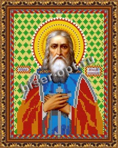 «Светлица» рисунок на ткани для вышивания бисером 802Р «Св. Мефодий» 19*24см (1шт) цвет:802Р