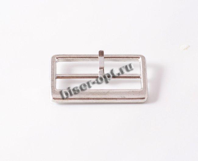 Пряжка № 0125 46*28мм перекладина 39мм 1 язычок (10шт) цвет:м.серебро
