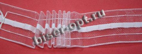Лента шторная капрон № 4400-0(401-0) 40мм (50м) цвет:прозрачный