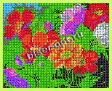 ВЛ-133П «Лютики» 30*24см схема для вышивания бисером «Вышивочка» (1шт) цвет:ВЛ-133П