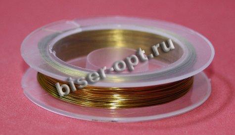 Проволока на катушке d 0,3мм (10кат*10м) цвет:828-латунь