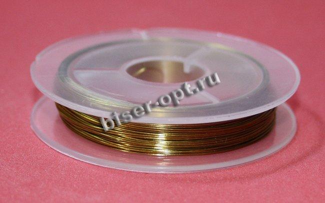 Проволока на катушке d 0,3мм (10кат*10м) цвет:828-латунь