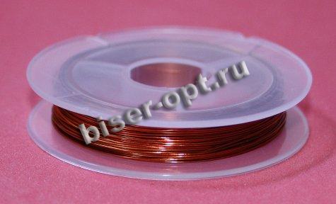 Проволока на катушке d 0,3мм (10кат*10м) цвет:828-латунь