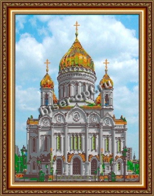 «Диамант» набор со стразами в подарочной картонной упаковке ДК-204 «Храм Христа Спасителя» 48*60см (1шт) цвет:ДК-204