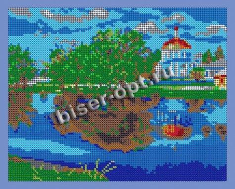ВЛ-170П «Храм у реки» 24*19м схема для вышивания бисером «Вышивочка» (1шт) цвет:ВЛ-170П