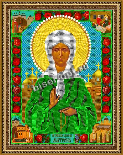 «Светлица» рисунок на ткани для вышивания бисером 301 «Св.Матрона Московская» 19*24см (1шт) цвет:301