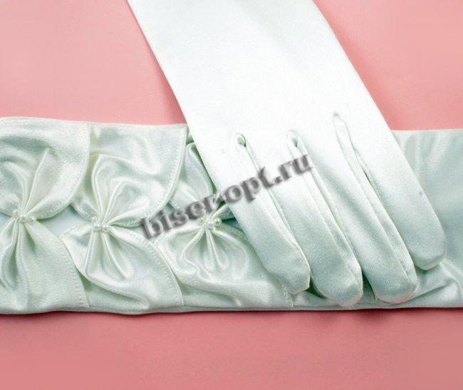 Перчатки свадебные №S 002 38см (1шт) цвет:501-белый