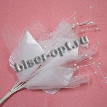 Бутоньерка № HF 7446 23*8см (12шт) цвет:501-белый