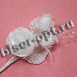 Бутоньерка № HF 9229B 11,5*6см (12шт) цвет:501-белый