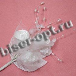 Бутоньерка № HF 7444 18*7см (12шт) цвет:501-белый