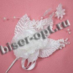 Бутоньерка № HF 8236 14*9см (12шт) цвет:501-белый