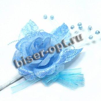 Бутоньерка № HF 9019 12*8см (12шт) цвет:546-голубой