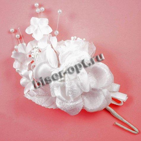 Бутоньерка № HF 7466C 16*9см (12шт) цвет:501-белый