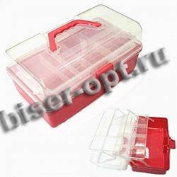 Контейнер для мелочей № 03126 2-х ярусный 17*31*15 см (1шт) цвет:С003-розовый