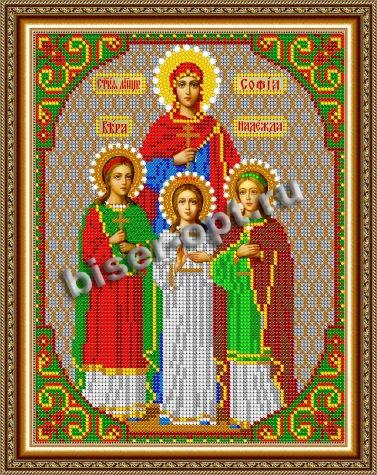 «Светлица» набор для вышивания бисером 7337 «Св.мученицы Вера,Надежда,Любовь,София» бисер Китай 19*24см (1шт) цвет:7337