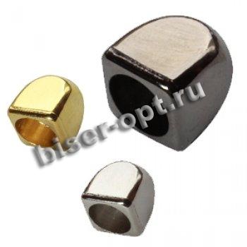 Наконечник пластик №113 "кубик" 10*9,5мм внутр.d 4,5мм (1000шт) цвет:золото